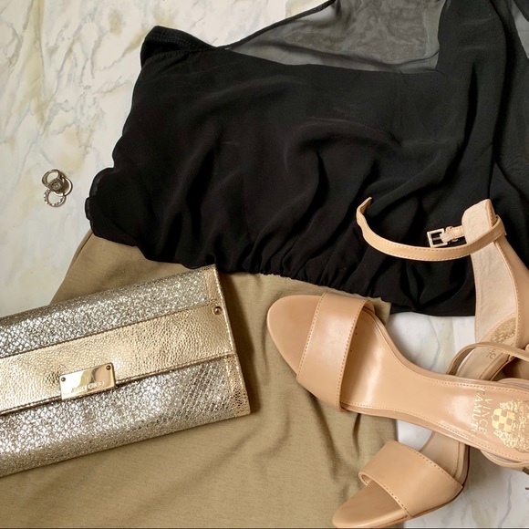 ✨HP✨ Lulu's Black & Tan Mini Dress - Picture 1 of 4